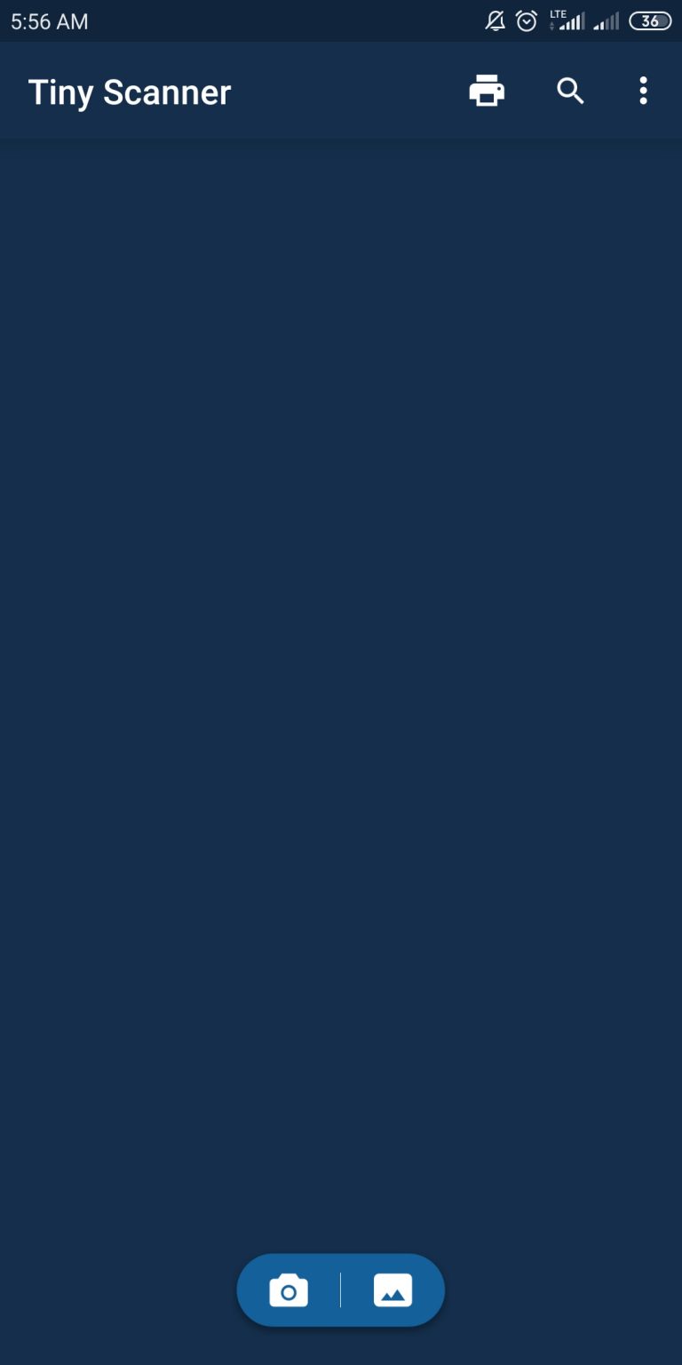 Buka Aplikasi TinyScanner, lalu klik tombol icon Kamera untuk Scan Dokumen